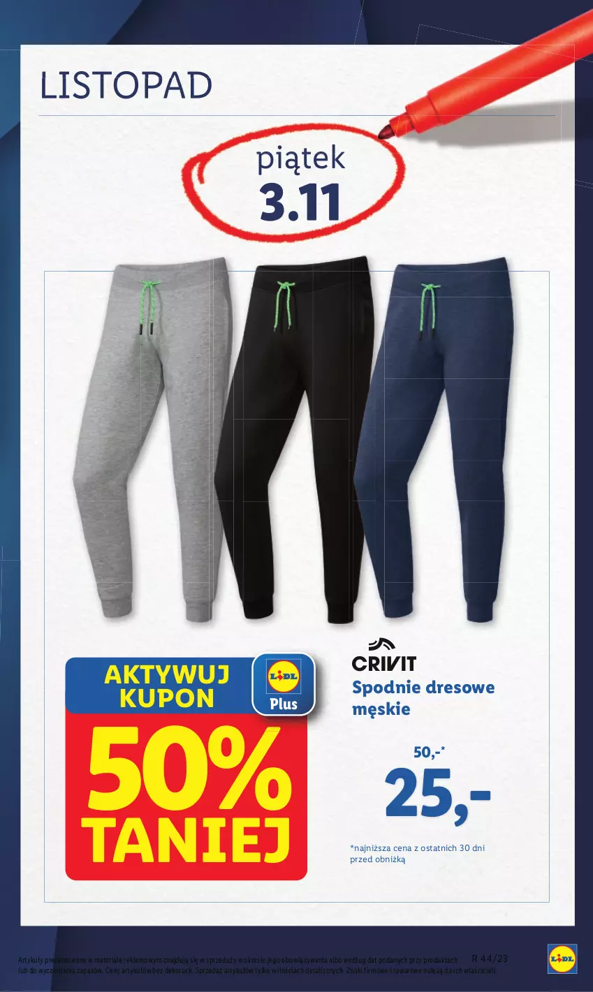 Gazetka promocyjna Lidl - GAZETKA - ważna 30.10 do 04.11.2023 - strona 3 - produkty: Dres, Spodnie, Spodnie dresowe, Top