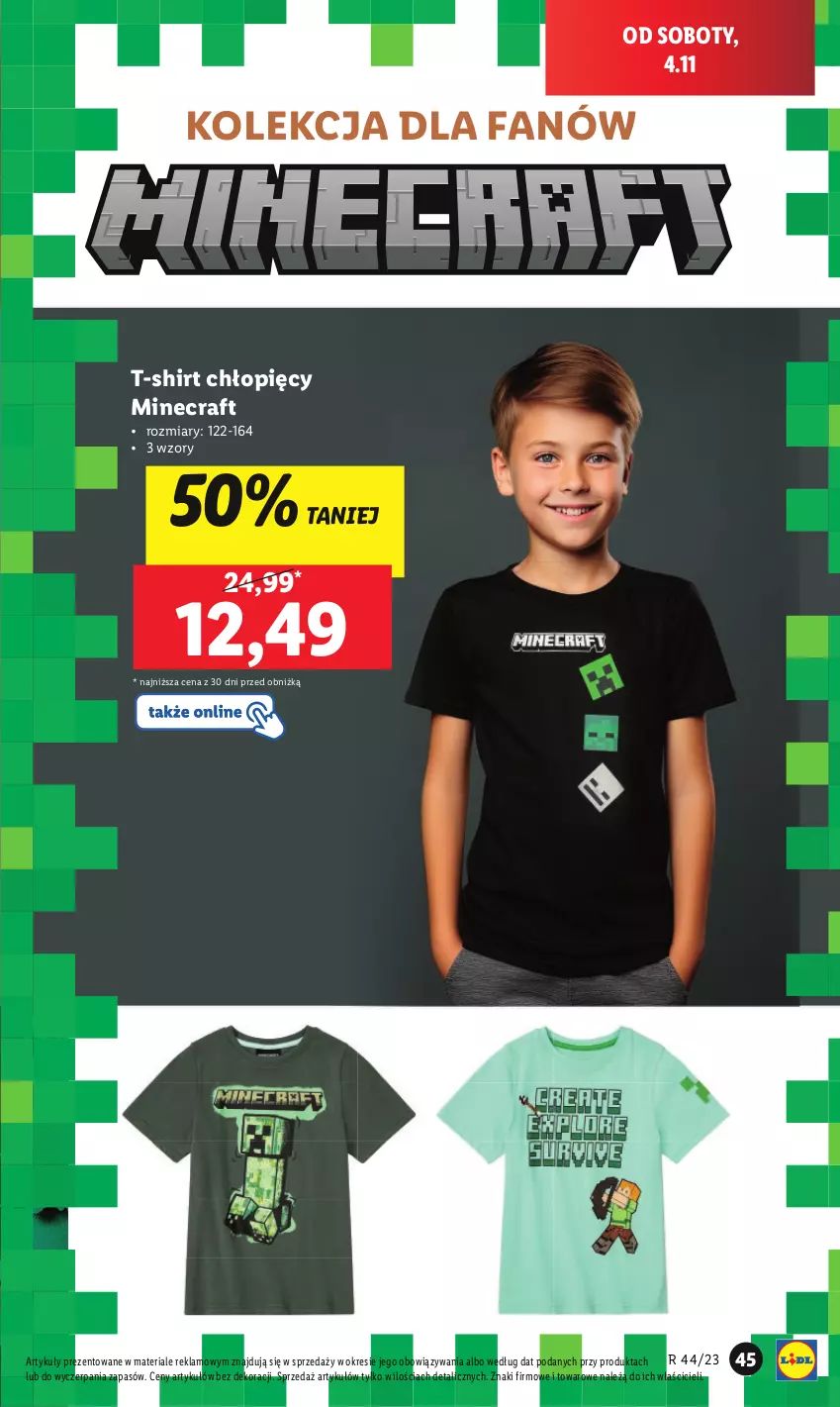 Gazetka promocyjna Lidl - GAZETKA - ważna 30.10 do 04.11.2023 - strona 51 - produkty: Fa, Minecraft, T-shirt