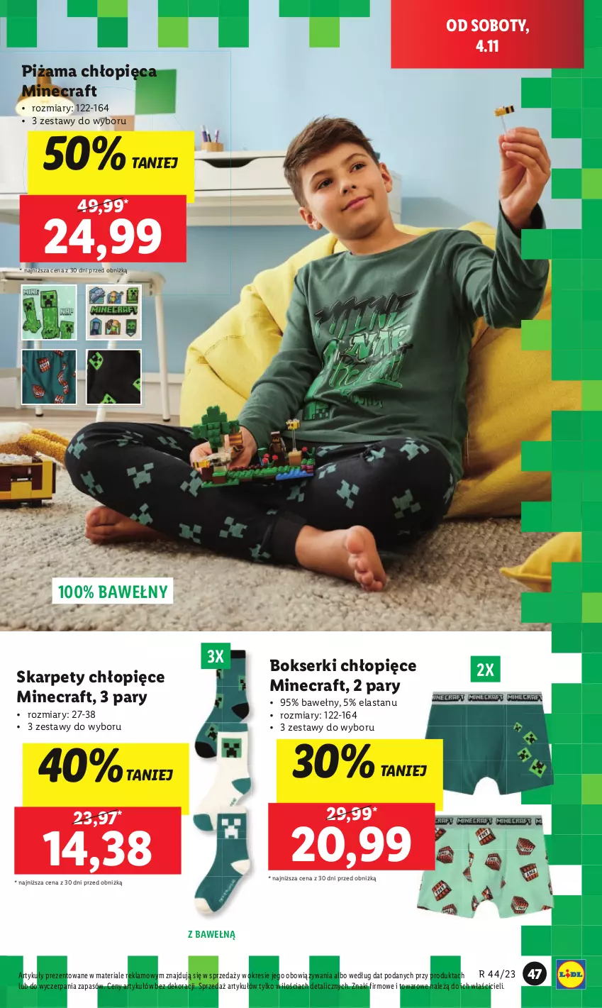 Gazetka promocyjna Lidl - GAZETKA - ważna 30.10 do 04.11.2023 - strona 53 - produkty: Bokserki, Karp, Minecraft, Piżama, Ser