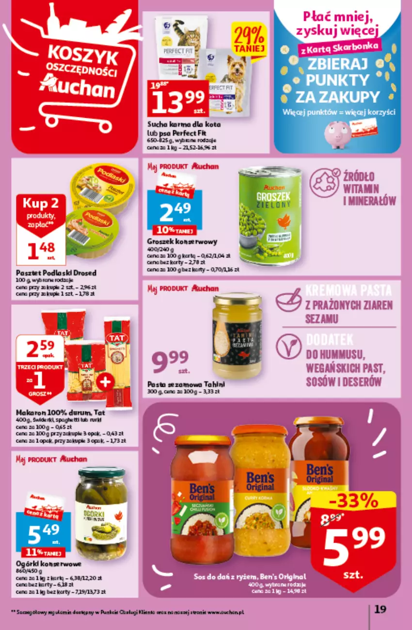 Gazetka promocyjna Auchan - Gazetka Czas na wypoczynek Hipermarket Auchan - ważna 09.06 do 14.06.2023 - strona 19 - produkty: Groszek, Makaron, Pasztet, Podlaski, Rum, Rurki