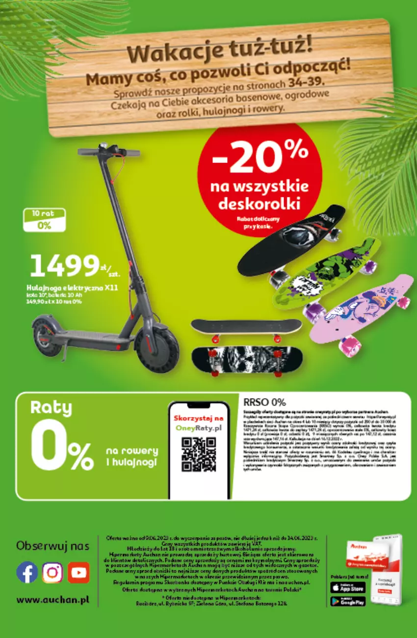 Gazetka promocyjna Auchan - Gazetka Czas na wypoczynek Hipermarket Auchan - ważna 09.06 do 14.06.2023 - strona 40 - produkty: Fa, Por, Rolki, Rower, Ryż