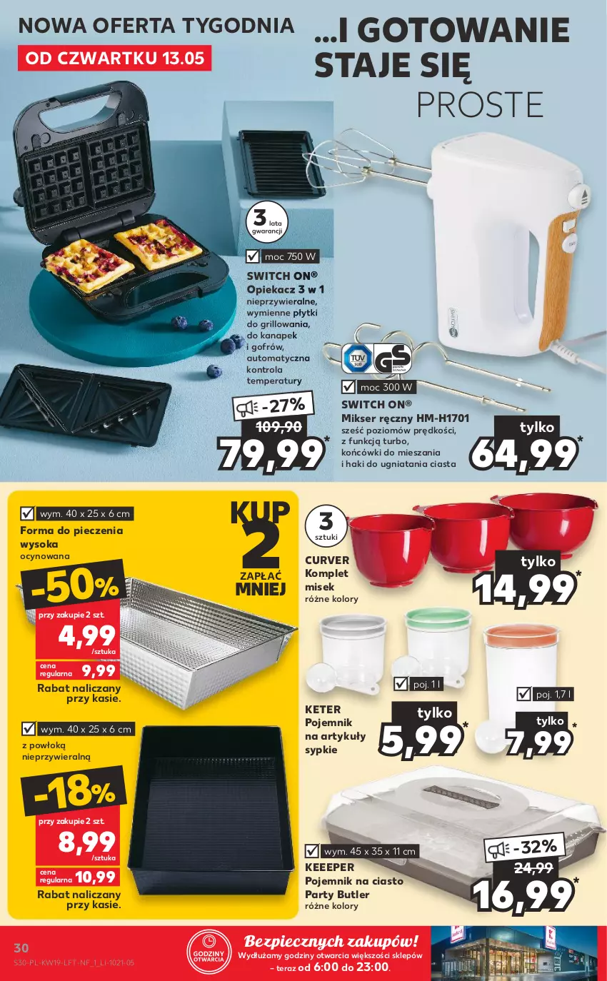 Gazetka promocyjna Kaufland - OFERTA TYGODNIA - ważna 13.05 do 19.05.2021 - strona 30 - produkty: Forma do pieczenia, Grill, Mikser, Mikser ręczny, Piec, Pojemnik, Pojemnik na ciasto, Ser, Sok, Tera