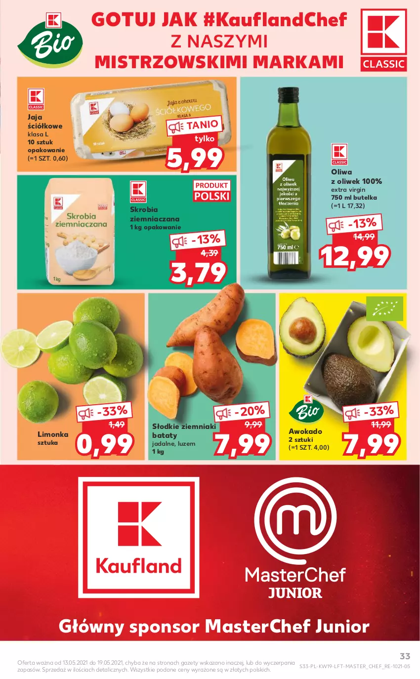 Gazetka promocyjna Kaufland - OFERTA TYGODNIA - ważna 13.05 do 19.05.2021 - strona 33 - produkty: Gin, Jaja, Limonka, Oliwa z oliwek, Skrobia ziemniaczana, Ziemniaki