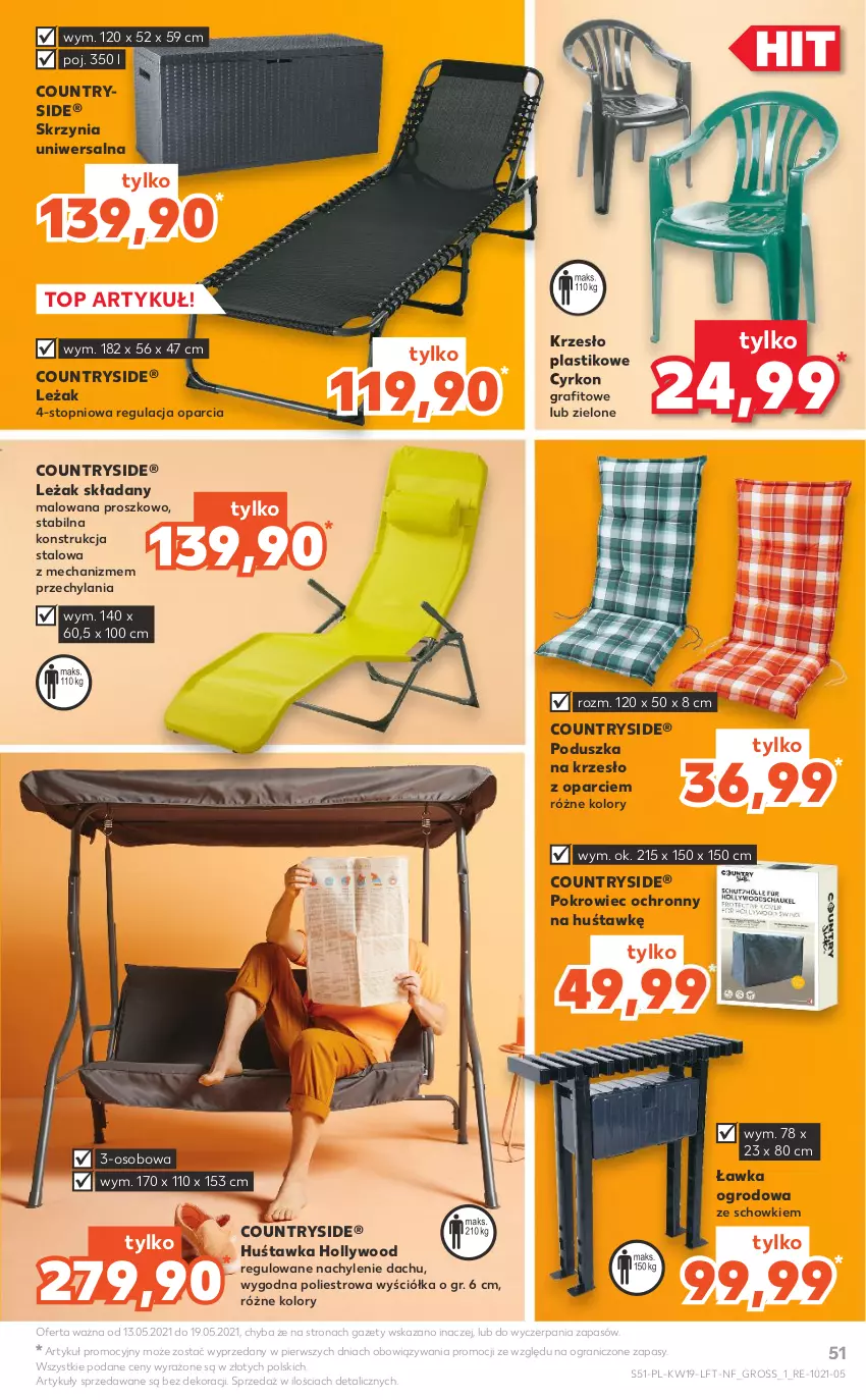 Gazetka promocyjna Kaufland - OFERTA TYGODNIA - ważna 13.05 do 19.05.2021 - strona 51 - produkty: Gra, Huśtawka, Krzesło, Poduszka, Pokrowiec, Top