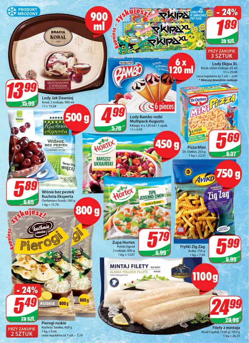 Gazetka promocyjna Dino - Gazetka - ważna 16.11 do 22.11.2022 - strona 10 - produkty: Frytki, Hortex, Kuchnia, Lody, Mintaj, Ogród, Pierogi, Pizza, Stek, Tera, Zupa