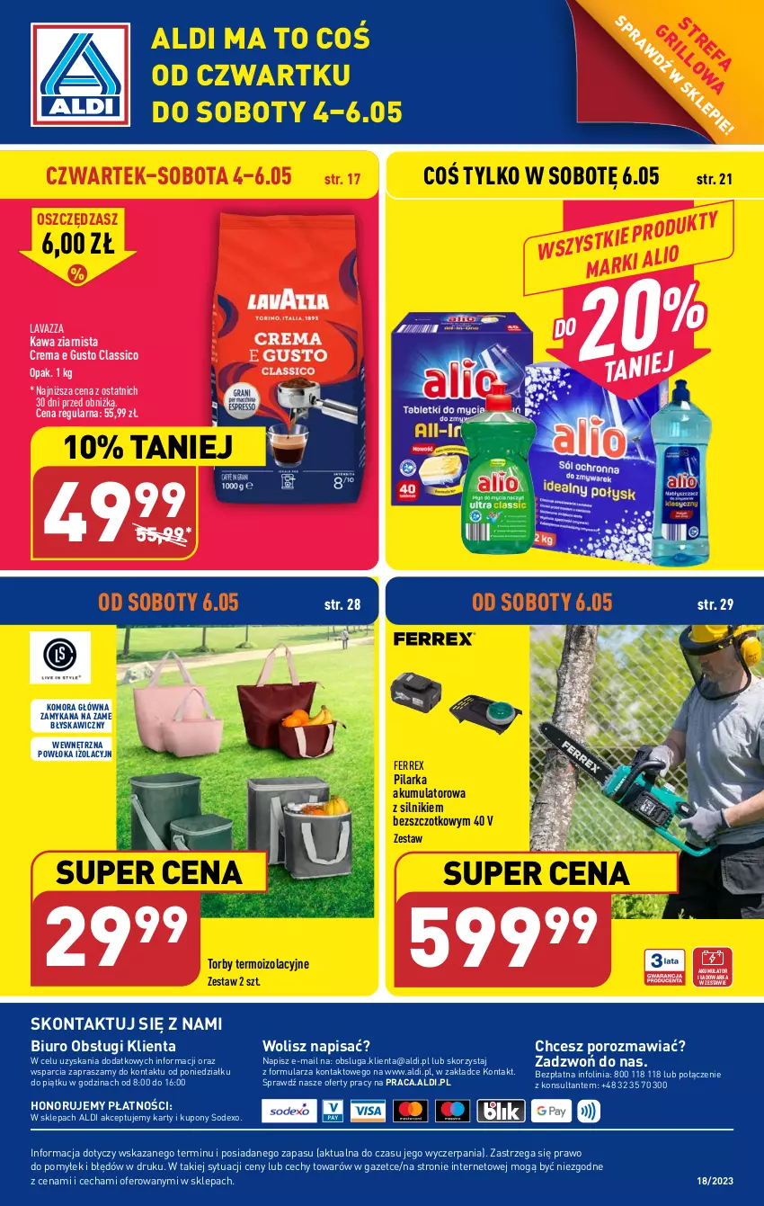 Gazetka promocyjna Aldi - COŚ na przyszły tydzień - ważna 04.05 do 06.05.2023 - strona 14 - produkty: Akumulator, Biuro, Fa, Kawa, Kawa ziarnista, Lavazza, O nas, Por, Warka