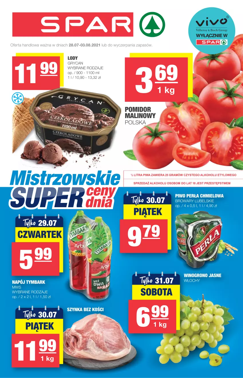 Gazetka promocyjna Spar - Spar - ważna 28.07 do 03.08.2021 - strona 1 - produkty: Gry, Lody, Napój, Tymbark