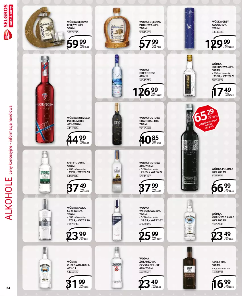 Gazetka promocyjna Selgros - Extra Oferta - ważna 01.05 do 31.05.2021 - strona 24 - produkty: Alkohole, Saska, Wódka, Wyborowa