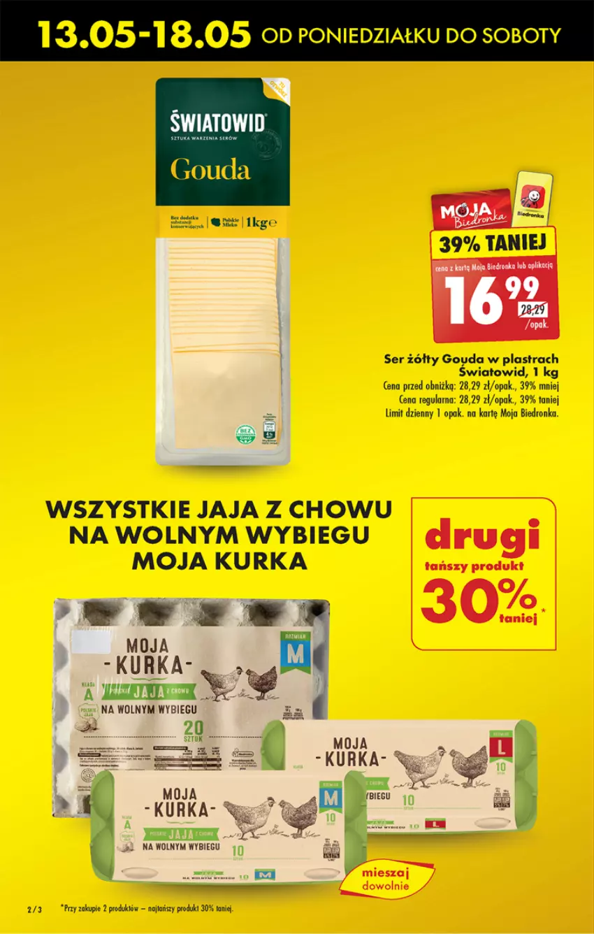 Gazetka promocyjna Biedronka - Od czwartku - ważna 16.05 do 22.05.2024 - strona 2 - produkty: Dron, Gouda, Jaja, Ser