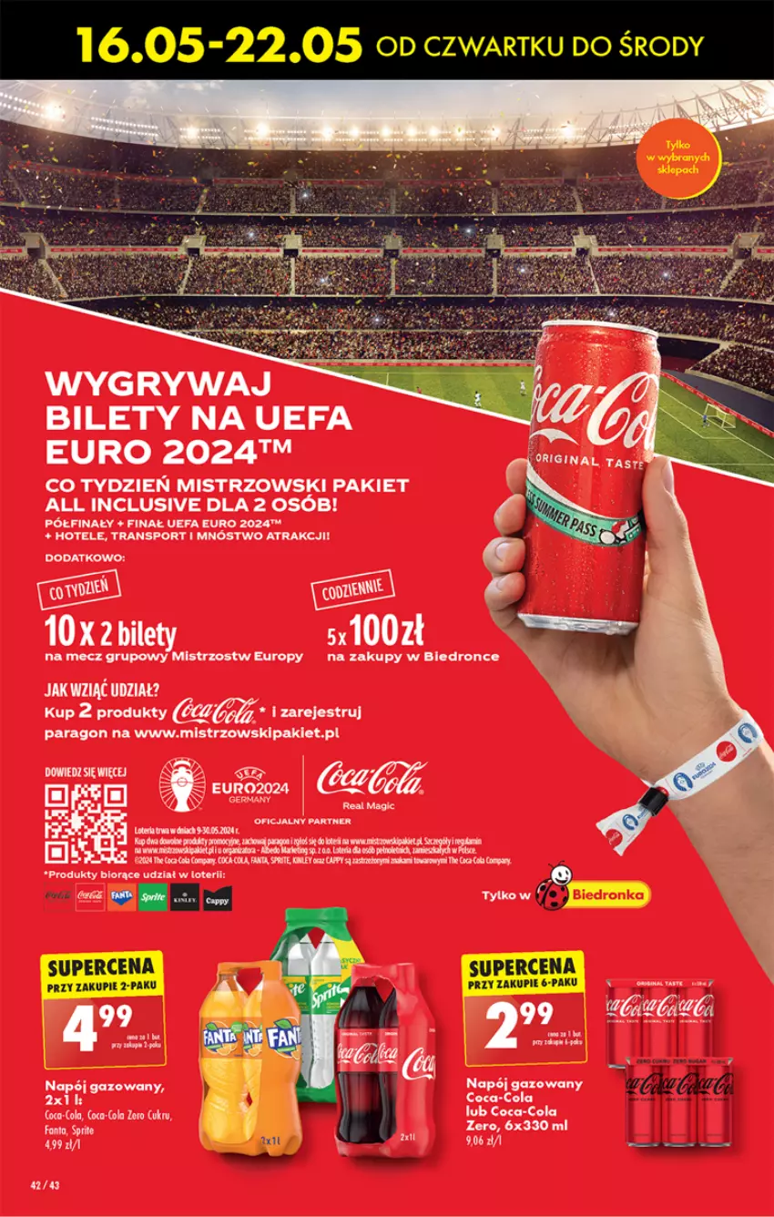 Gazetka promocyjna Biedronka - Od czwartku - ważna 16.05 do 22.05.2024 - strona 44 - produkty: Coca-Cola, Dron, Fa, Gry, Napój, Napój gazowany, Por, Ser, Sport, Tran