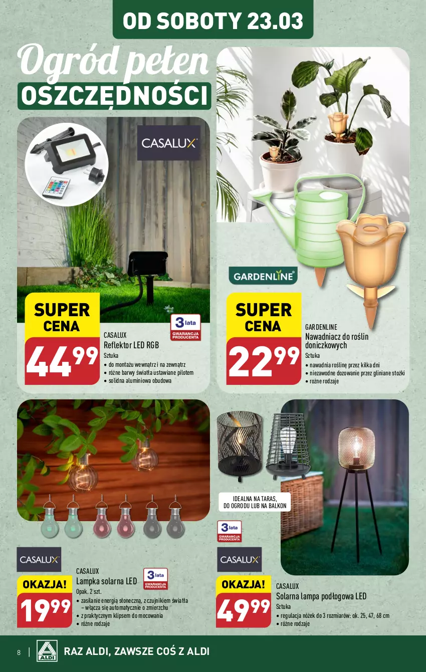 Gazetka promocyjna Aldi - Artykuły przemysłowe i tekstylia - ważna 20.03 do 23.03.2024 - strona 8 - produkty: Lampa, Lampa podłogowa, Ogród, Reflektor, Reflektor LED, Silan