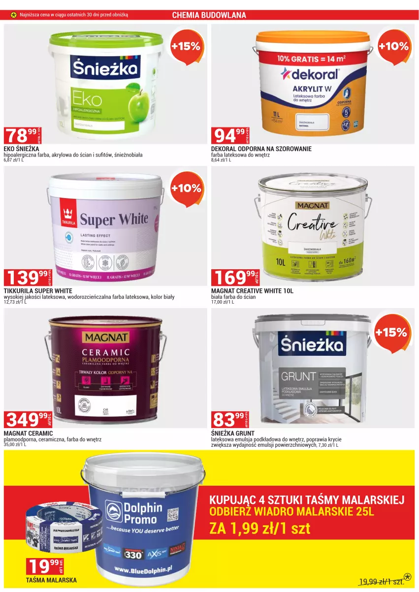 Gazetka promocyjna Merkury Market - ważna 01.06 do 30.06.2025 - strona 18 - produkty: Cień, Dekoral, Deser, Emulsja, Fa, Farba do wnętrz, Farba lateksowa, Gra, Grunt, LANA, Magnat Ceramic, Podkład, Por, Ser, Wiadro