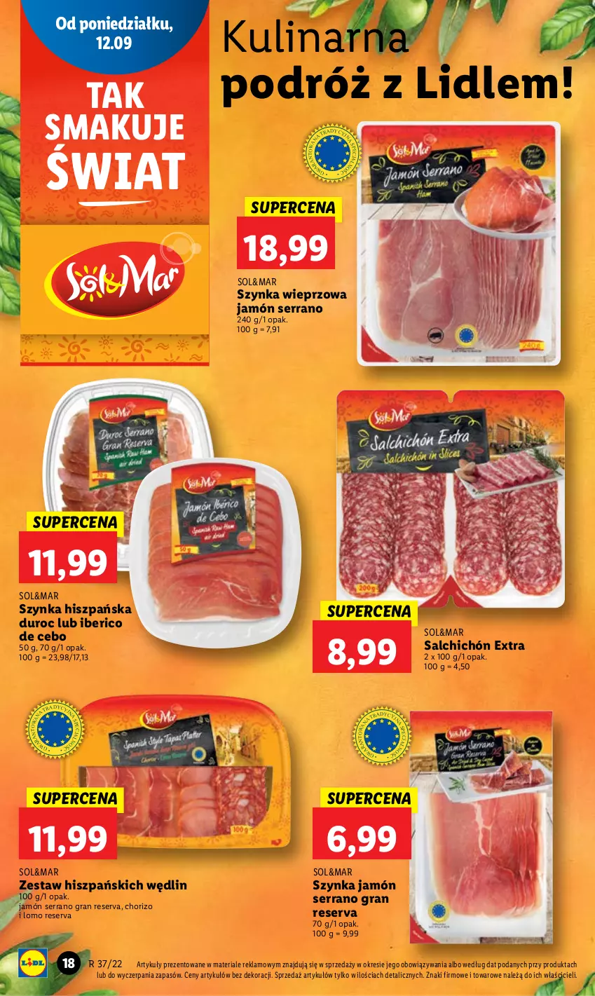 Gazetka promocyjna Lidl - GAZETKA - ważna 12.09 do 14.09.2022 - strona 20 - produkty: Gra, Jamón serrano, Ser, Szynka, Szynka wieprzowa