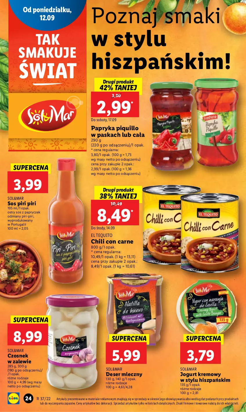 Gazetka promocyjna Lidl - GAZETKA - ważna 12.09 do 14.09.2022 - strona 26 - produkty: Czosnek, Deser, Deser mleczny, Jogurt, Papryka, Por, Ser, Sos