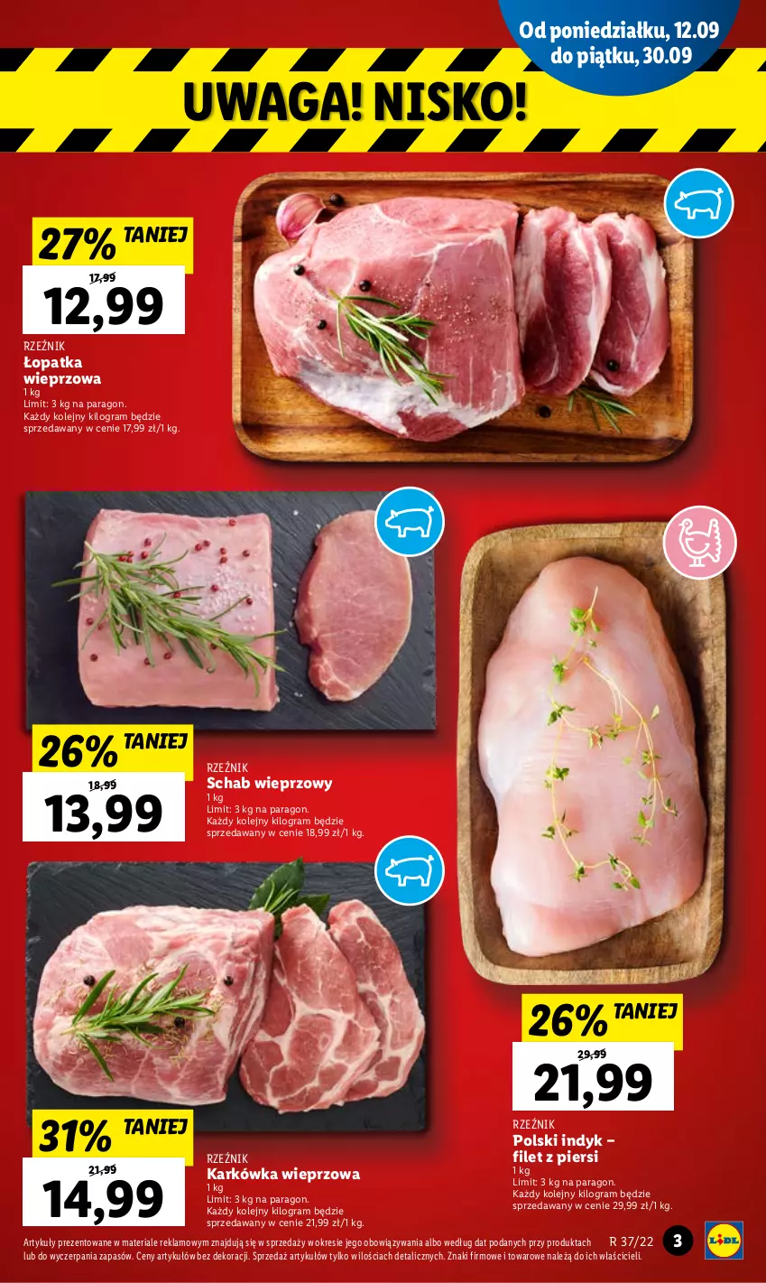 Gazetka promocyjna Lidl - GAZETKA - ważna 12.09 do 14.09.2022 - strona 3 - produkty: Gra, Karkówka wieprzowa, Olej, Schab wieprzowy, Waga