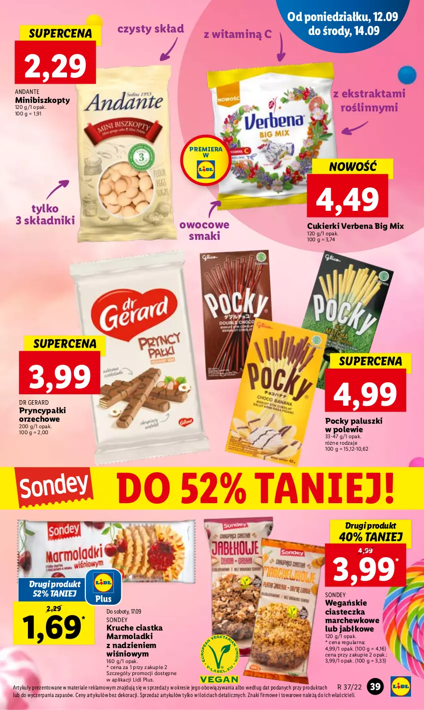 Gazetka promocyjna Lidl - GAZETKA - ważna 12.09 do 14.09.2022 - strona 41 - produkty: Biszkopty, Ciastka, Cukier, Cukierki, Dr Gerard, Mola