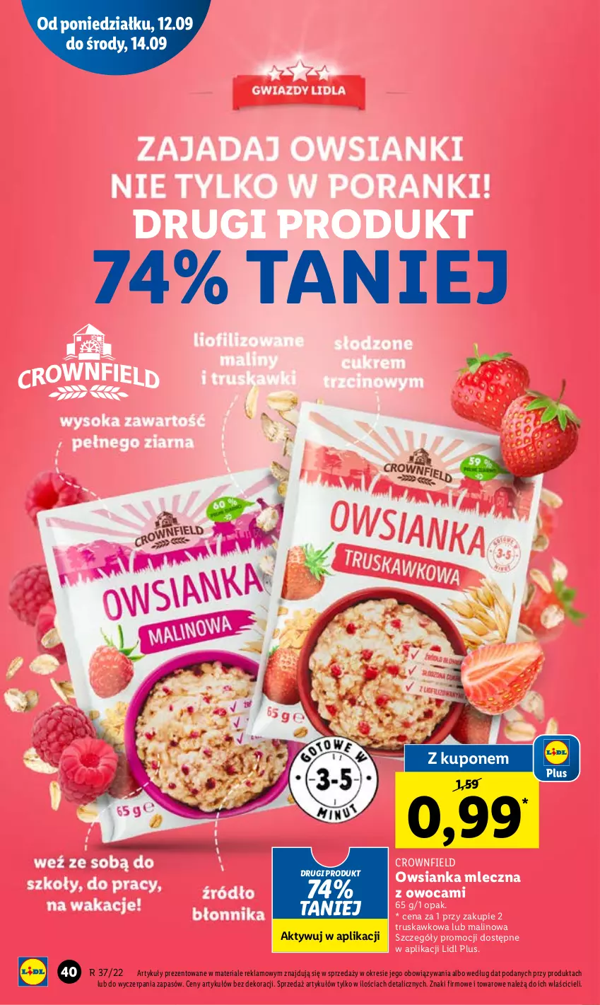 Gazetka promocyjna Lidl - GAZETKA - ważna 12.09 do 14.09.2022 - strona 42 - produkty: Owsianka