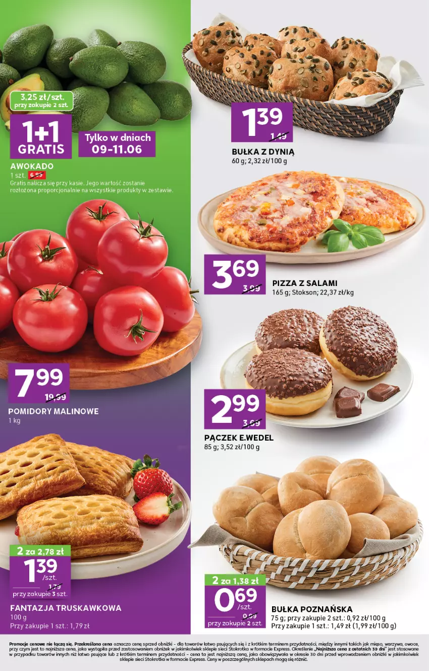 Gazetka promocyjna Stokrotka - Stokrotka Express - ważna 05.06 do 11.06.2025 - strona 2 - produkty: Bułka, Dynią, Fa, Fanta, Gra, Mięso, Owoce, Pączek, Pizza, Por, Salami, Warzywa