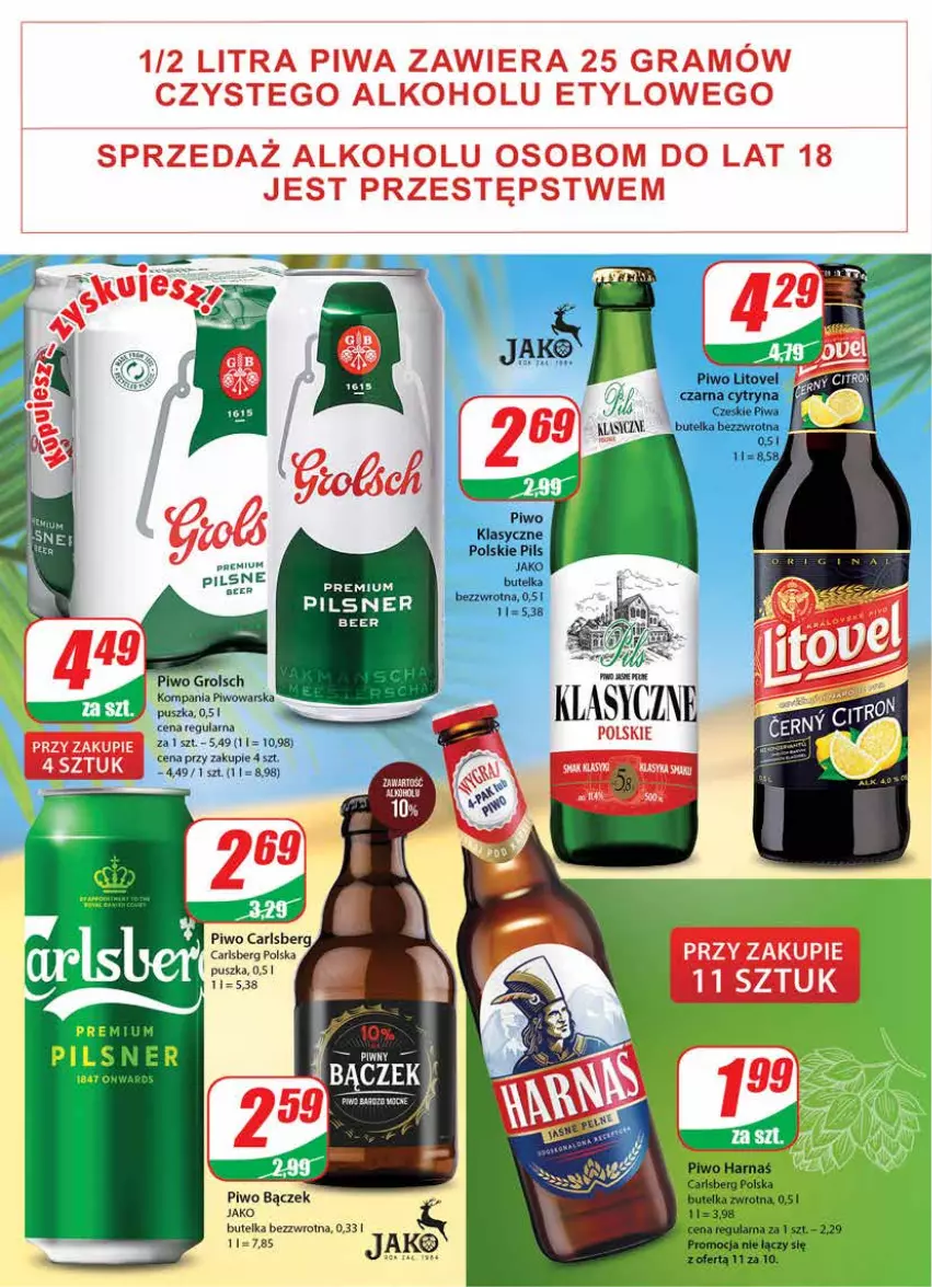 Gazetka promocyjna Dino - Gazetka - ważna 06.07 do 12.07.2022 - strona 16 - produkty: Carlsberg, Gaga, Gra, Harnaś, Piwa, Piwo