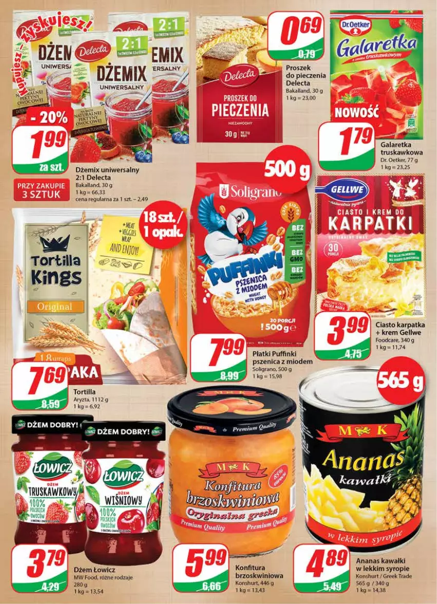 Gazetka promocyjna Dino - Gazetka - ważna 06.07 do 12.07.2022 - strona 6 - produkty: Ananas, Bakalland, Delecta, Dr. Oetker, Dżem, Gala, Galaretka, Gin, Gra, Karp, Kawa, Konfitura, Piec, Puf, Soligrano, Syrop, Tortilla