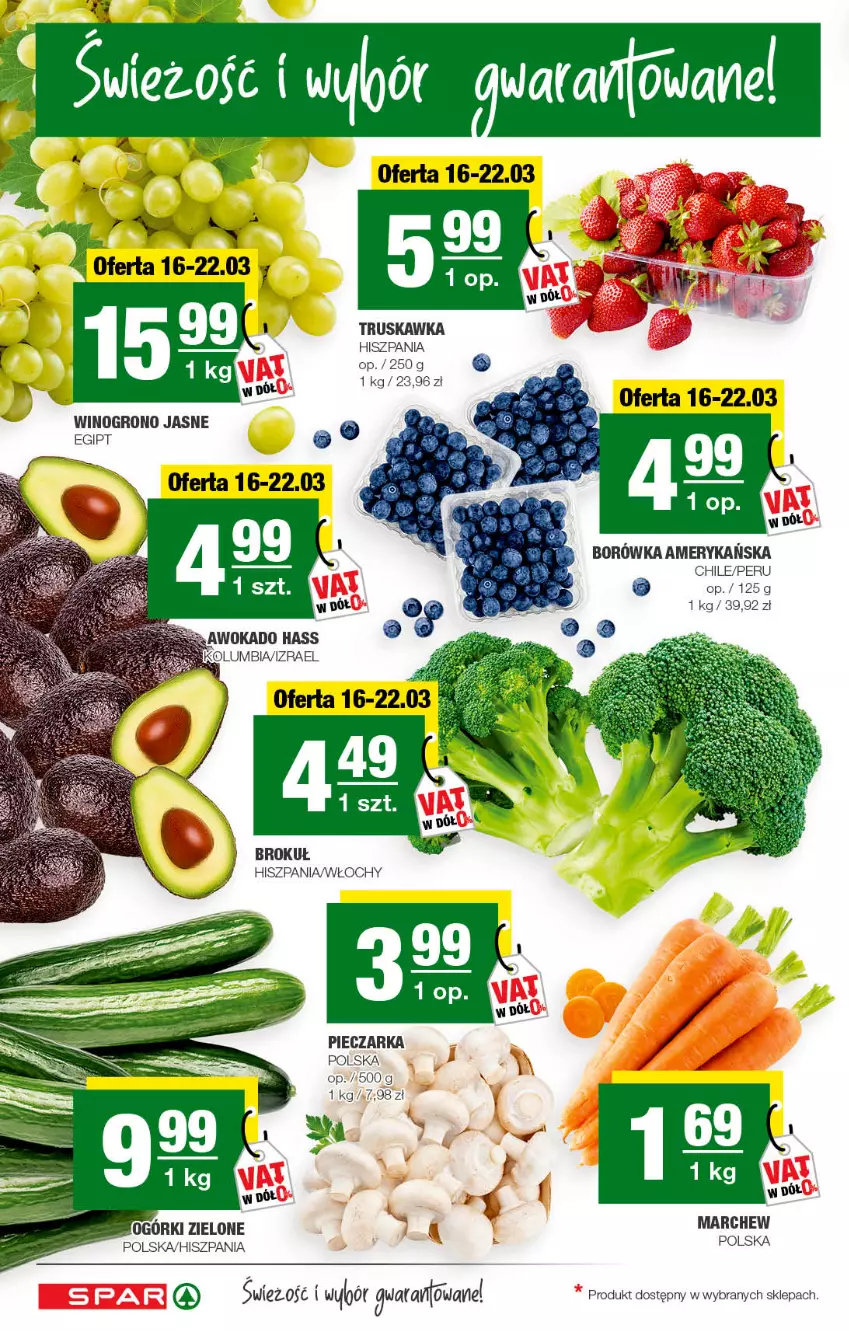 Gazetka promocyjna Spar - Spar - ważna 14.03 do 24.03.2022 - strona 2 - produkty: Borówka, Borówka amerykańska, Gin, LG, Piec, Pieczarka, Wino