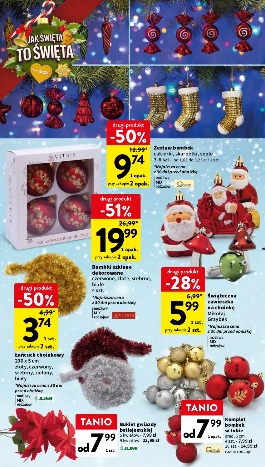 Gazetka promocyjna Intermarche - Gazetka Intermarche - ważna 16.11 do 22.11.2023 - strona 4 - produkty: Bombki, Bukiet, Cukier, Cukierki, Karp, Skarpetki, Zestaw bombek