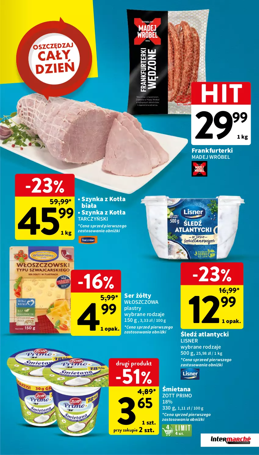 Gazetka promocyjna Intermarche - Gazetka Intermarche - ważna 16.11 do 22.11.2023 - strona 43 - produkty: Frankfurterki, Lisner, Madej Wróbel, Ser, Tarczyński, Zott, Zott Primo