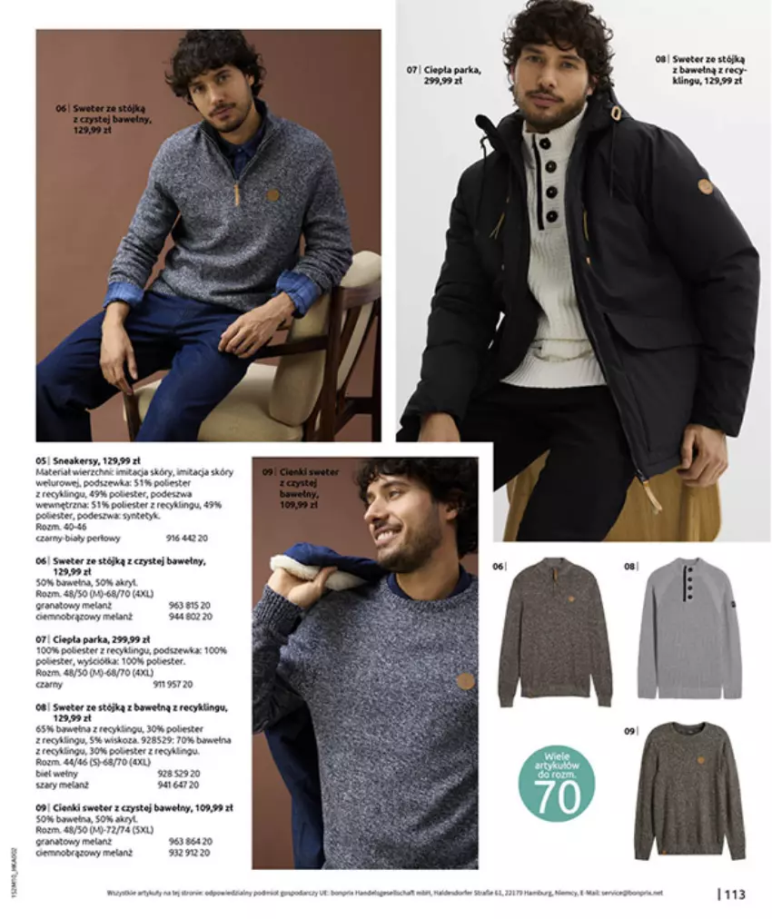 Gazetka promocyjna Bonprix - SIELANKOWY ROMANTYZM - ważna 18.11 do 29.12.2025 - strona 115 - produkty: Fa, Gra, HP, Parka, Por, Sweter