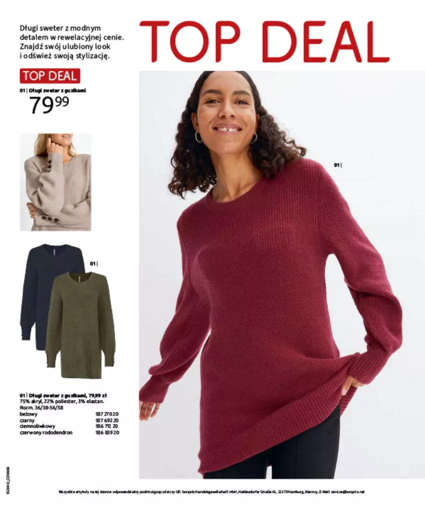 Gazetka promocyjna Bonprix - SIELANKOWY ROMANTYZM - ważna 18.11 do 29.12.2025 - strona 123 - produkty: Dron, Fa, Sweter