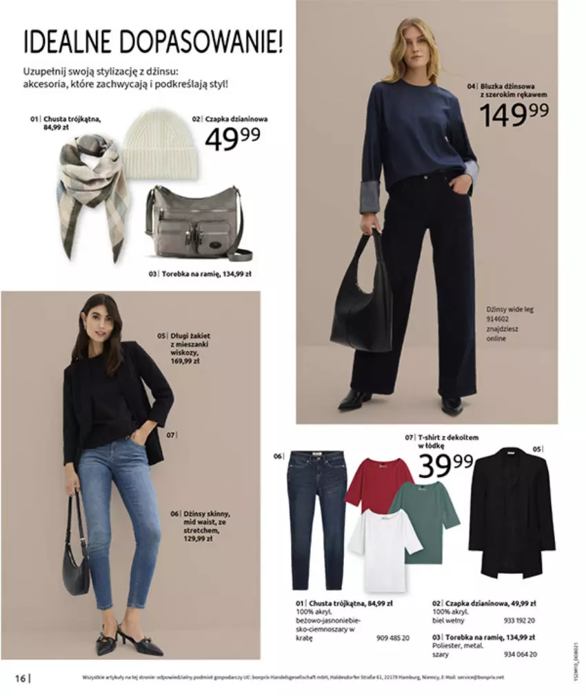 Gazetka promocyjna Bonprix - SIELANKOWY ROMANTYZM - ważna 18.11 do 29.12.2025 - strona 18 - produkty: Ba!, Chusta, Czapka, Fa, LG, Por, T-shirt, Torebka