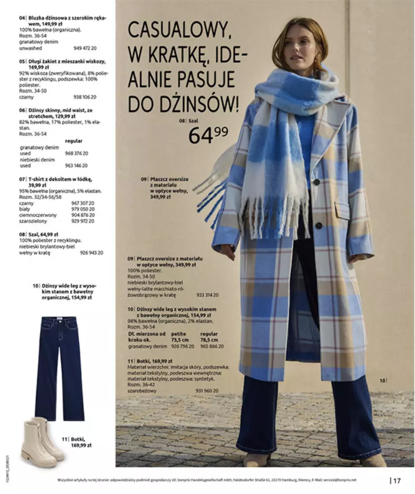 Gazetka promocyjna Bonprix - SIELANKOWY ROMANTYZM - ważna 18.11 do 29.12.2025 - strona 19 - produkty: Ba!, Botki, Fa, Feta, Gra, Granat, Haier, Mop, Płaszcz, Por, Ser, T-shirt, Tera, Wełna