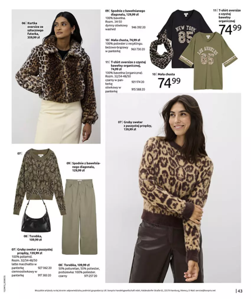 Gazetka promocyjna Bonprix - SIELANKOWY ROMANTYZM - ważna 18.11 do 29.12.2025 - strona 45 - produkty: BIC, Chusta, Fa, Kawa, Por, Pur, Spodnie, Torebka