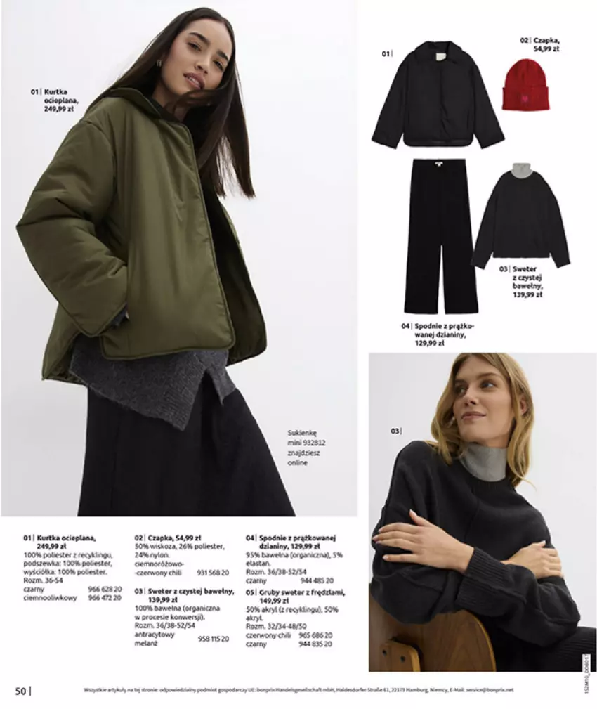 Gazetka promocyjna Bonprix - SIELANKOWY ROMANTYZM - ważna 18.11 do 29.12.2025 - strona 52 - produkty: BIC, Fa, Kurtka, Por, Spodnie, Sweter