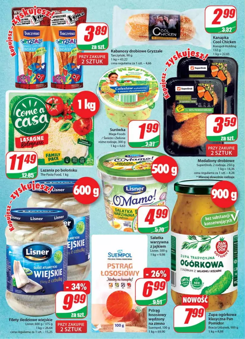 Gazetka promocyjna Dino - Gazetka - ważna 09.02 do 15.02.2022 - strona 14 - produkty: Fa, Gry, Kabanos, Lion, Lisner, Suempol, Surówka, Tarczyński