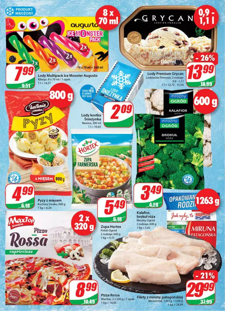 Gazetka promocyjna Dino - Gazetka - ważna 09.02 do 15.02.2022 - strona 8 - produkty: Gry, Hortex, Ice Monster, Kalafior, Kuchnia, Lody, Ogród, Pizza, Róża, Top, Zupa