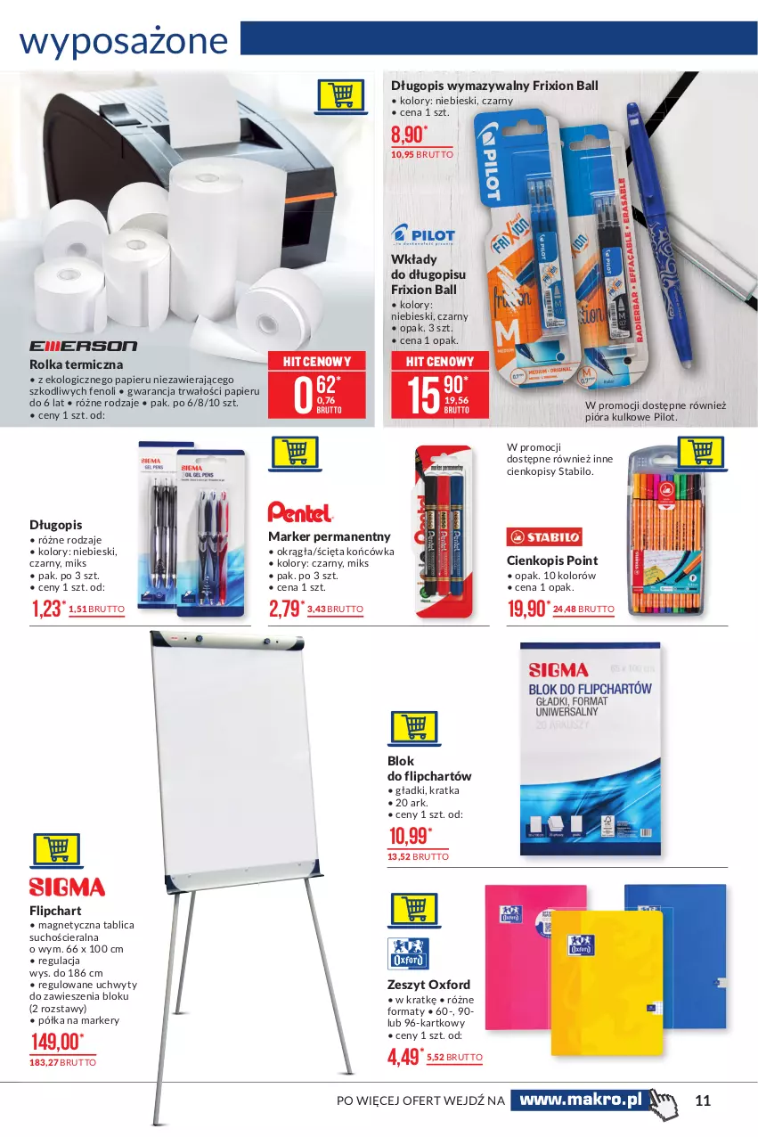 Gazetka promocyjna Makro - [Oferta promocyjna] Artykuły przemysłowe - ważna 15.06 do 28.06.2021 - strona 11 - produkty: Długopis, Marker, Papier, Półka, Tablica suchościeralna, Uchwyty