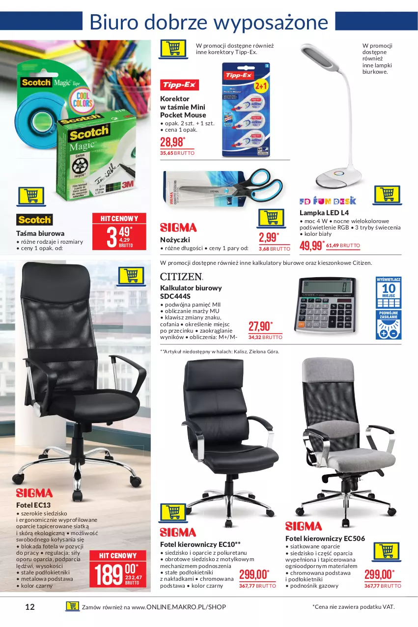 Gazetka promocyjna Makro - [Oferta promocyjna] Artykuły przemysłowe - ważna 15.06 do 28.06.2021 - strona 12 - produkty: Biurko, Biuro, Fa, Fotel, Noż, Nożyczki, Por, Siedzisko, Sok