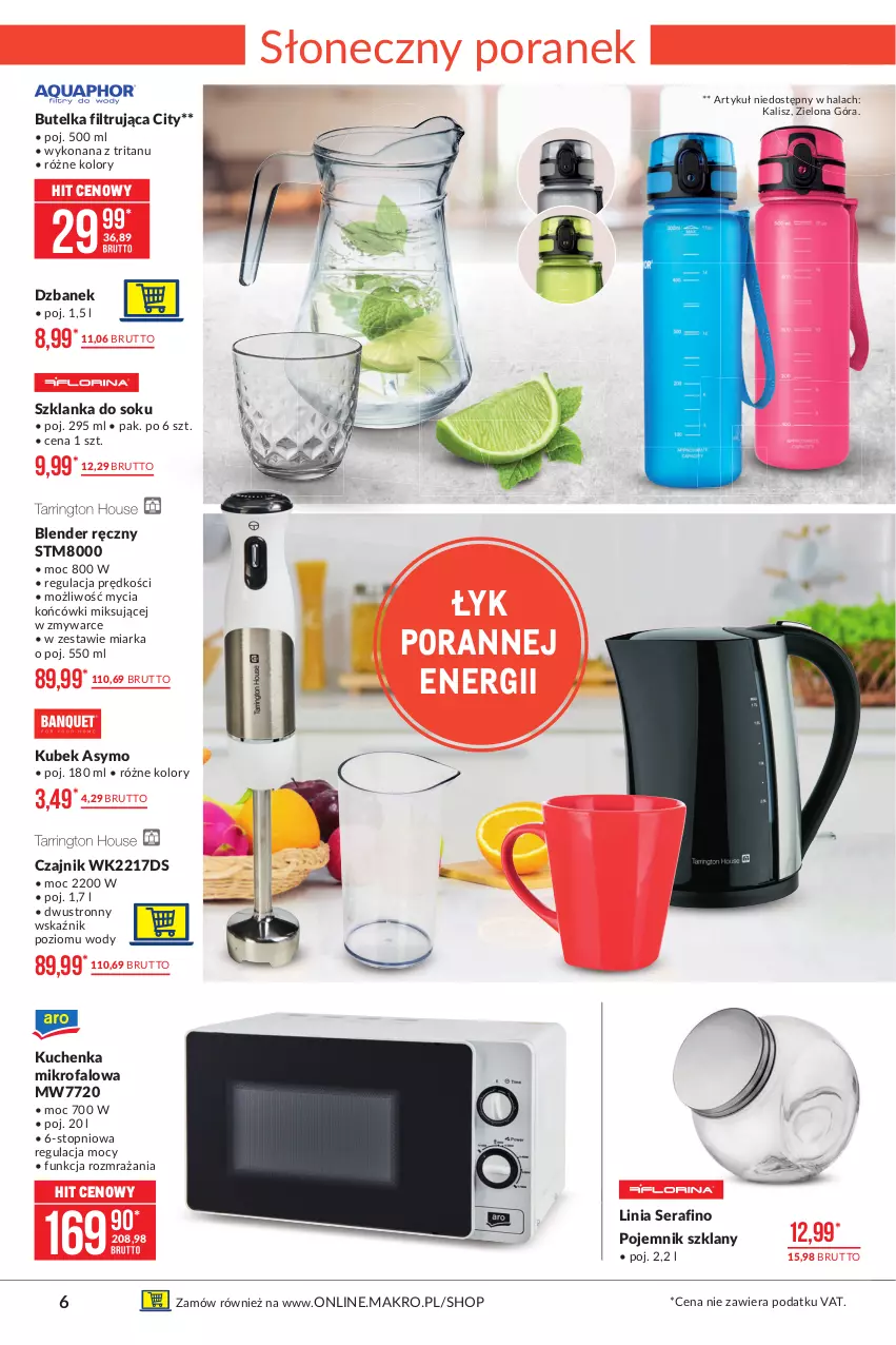 Gazetka promocyjna Makro - [Oferta promocyjna] Artykuły przemysłowe - ważna 15.06 do 28.06.2021 - strona 6 - produkty: Blender, Blender ręczny, Czajnik, Dzbanek, Fa, K2, Kubek, Kuchenka mikrofalowa, Miarka, Pojemnik, Pojemnik szklany, Por, Ser, Sok, Szklanka, Top