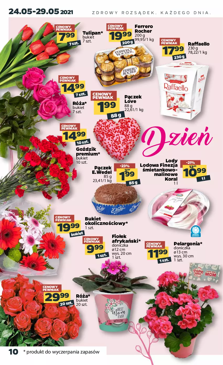 Gazetka promocyjna Netto - Gazetka spożywcza - ważna 24.05 do 29.05.2021 - strona 10 - produkty: Bukiet, Fa, Ferrero, Ferrero Rocher, Lody, Oral B, Pączek, Raffaello, Róża, Tulipan