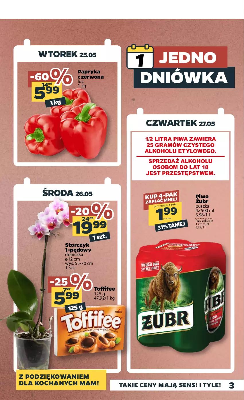 Gazetka promocyjna Netto - Gazetka spożywcza - ważna 24.05 do 29.05.2021 - strona 3 - produkty: Gra, Koc, Papryka, Papryka czerwona, Piwa, Piwo, Storczyk, Toffifee