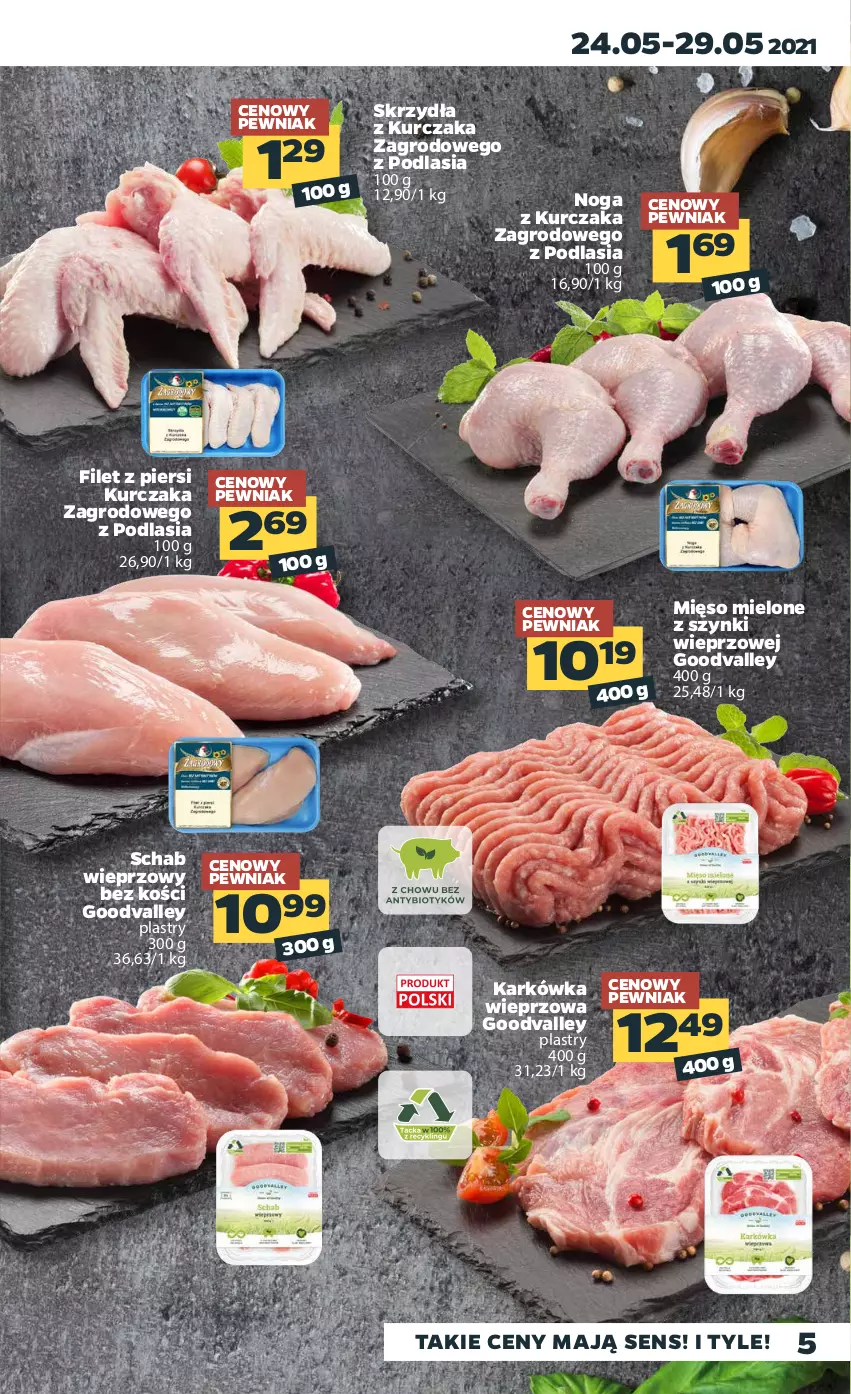 Gazetka promocyjna Netto - Gazetka spożywcza - ważna 24.05 do 29.05.2021 - strona 5 - produkty: Filet z piersi kurczaka, Karkówka wieprzowa, Kurczak, Mięso, Mięso mielone, Mięso mielone z szynki, Schab wieprzowy