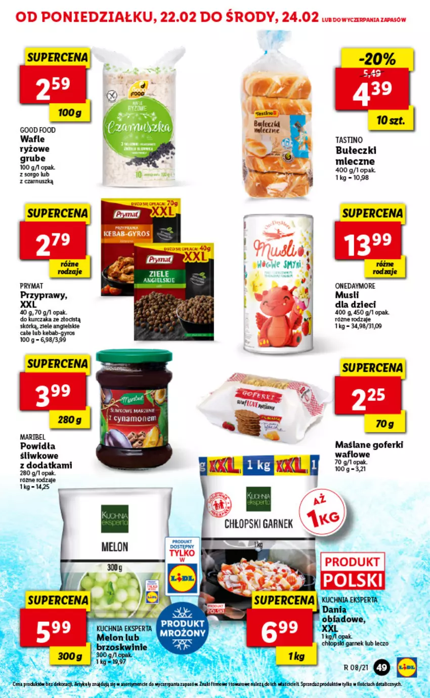 Gazetka promocyjna Lidl - GAZETKA - ważna 22.02 do 24.02.2021 - strona 49 - produkty: Bułeczki, Dzieci, Garnek, Kebab, Kurczak, Mus, Wafle, Ziele angielskie