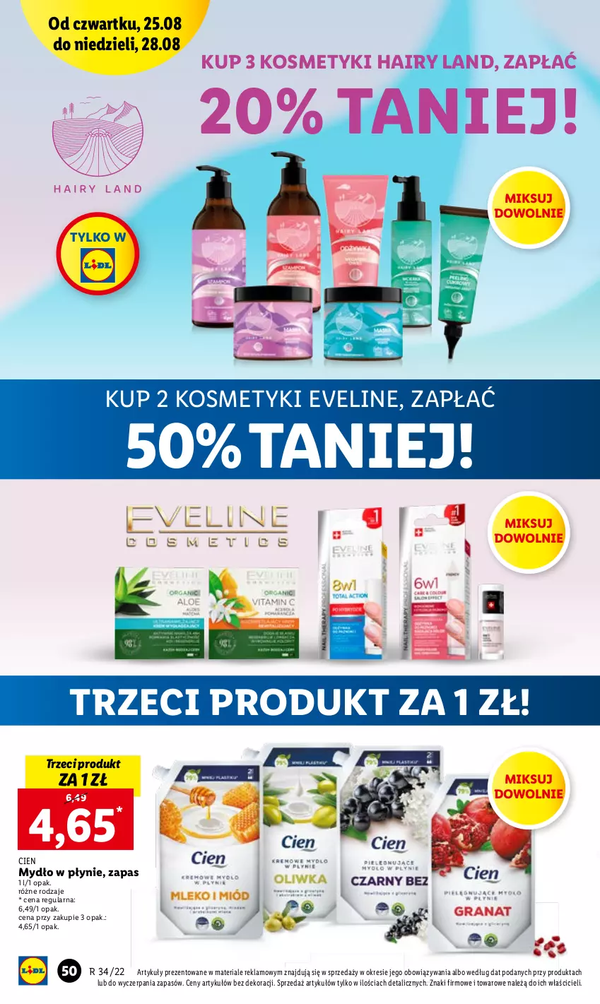 Gazetka promocyjna Lidl - GAZETKA - ważna 25.08 do 28.08.2022 - strona 50 - produkty: Eveline, Mydło, Mydło w płynie