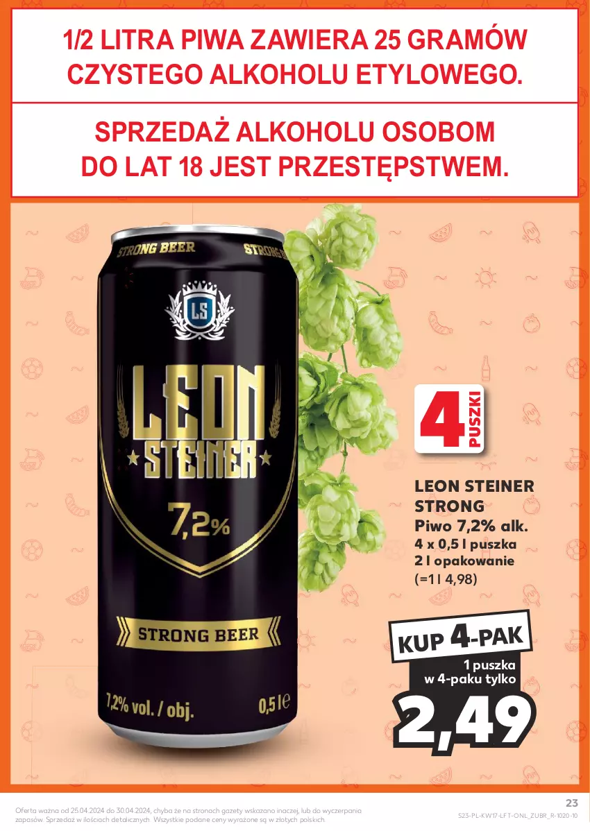 Gazetka promocyjna Kaufland - Gazetka tygodnia - ważna 25.04 do 30.04.2024 - strona 23 - produkty: Gra, Leon, Piwa, Piwo