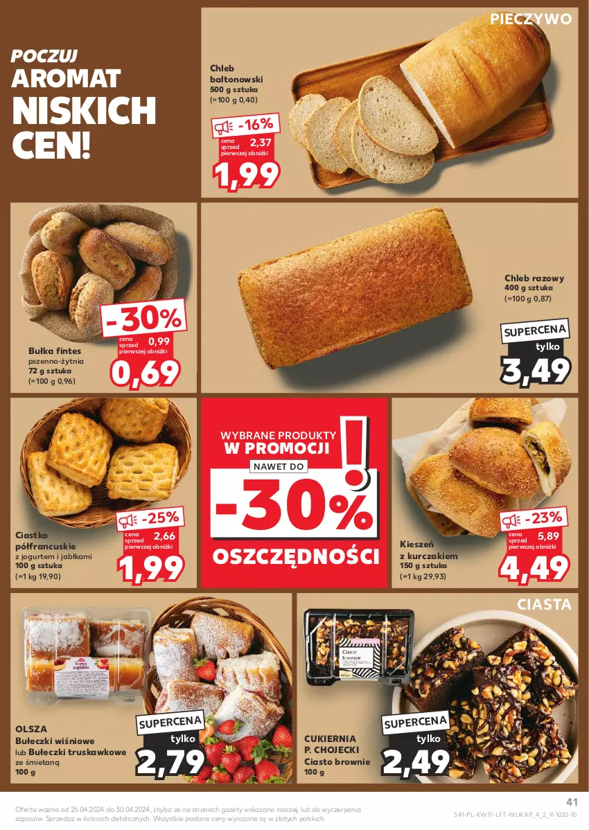 Gazetka promocyjna Kaufland - Gazetka tygodnia - ważna 25.04 do 30.04.2024 - strona 41 - produkty: Brownie, Bułeczki, Bułka, Chleb, Cukier, Jabłka, Jogurt, Kurczak, Piec, Pieczywo