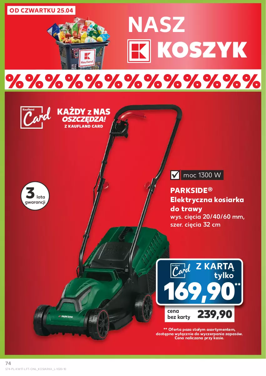 Gazetka promocyjna Kaufland - Gazetka tygodnia - ważna 25.04 do 30.04.2024 - strona 74 - produkty: Kosiarka, Kosz, Parkside