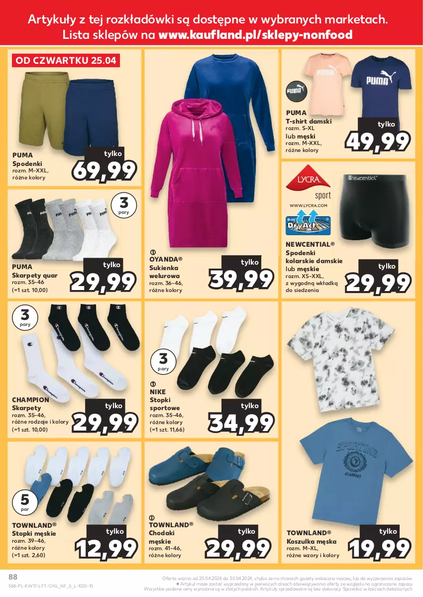 Gazetka promocyjna Kaufland - Gazetka tygodnia - ważna 25.04 do 30.04.2024 - strona 88 - produkty: Gra, Karp, Kosz, Koszulka, Nike, Por, Puma, Sport, Stopki sportowe, Sukienka, T-shirt, Top