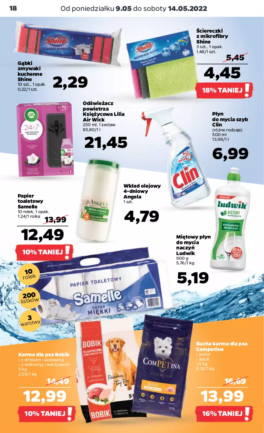 Gazetka promocyjna Netto - Gazetka spożywcza - ważna 09.05 do 14.05.2022 - strona 18 - produkty: Air Wick, Clin, Do mycia naczyń, Ludwik, Odświeżacz powietrza, Olej, Papier, Papier toaletowy, Płyn do mycia, Płyn do mycia naczyń, Sucha karma, Warzywa, Wkład olejowy, Zmywaki kuchenne