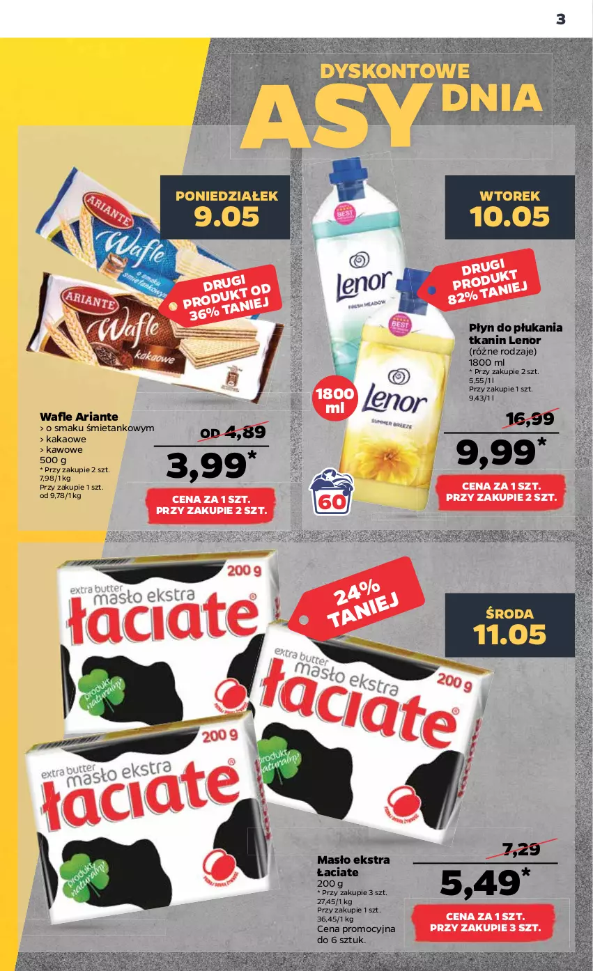 Gazetka promocyjna Netto - Gazetka spożywcza - ważna 09.05 do 14.05.2022 - strona 3 - produkty: Kakao, Lenor, Masło, Płyn do płukania, Wafle