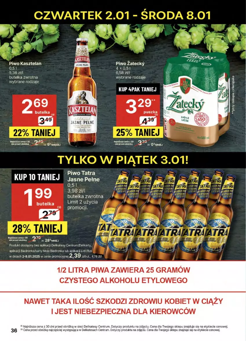 Gazetka promocyjna Delikatesy Centrum - NOWA GAZETKA Delikatesy Centrum od 2 stycznia! 2-8.01.2024 - ważna 02.01 do 08.01.2025 - strona 36 - produkty: Dron, Gra, Kasztelan, Piec, Piwa, Piwo, Rum, STP, Tatra